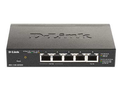 D-LINK DGS-1100-05PDV2 5-Port Gigabit PoE-powered PoE Smart Switch 5x 10/100/1000Mbit/s 1x PD Port 2x 802.3af Port (ohne Netzteil) D-LINK DGS-1100-05PDV2 5-Port Gigabit PoE-powered PoE Smart Switch 5x 10/100/1000Mbit/s 1x PD Port 2x 802.3af Port (ohne Netzteil)