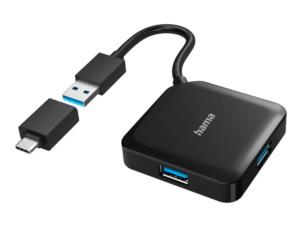 hama USB-Hub 4-fach schwarz