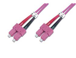DIGITUS LWL Patchkabel SC zu SC Multimode OM4 - 50/125 m Duplex Farbe RAL4003, Laenge 1m DIGITUS LWL Patchkabel SC zu SC Multimode OM4 - 50/125 m Duplex Farbe RAL4003, Laenge 1m