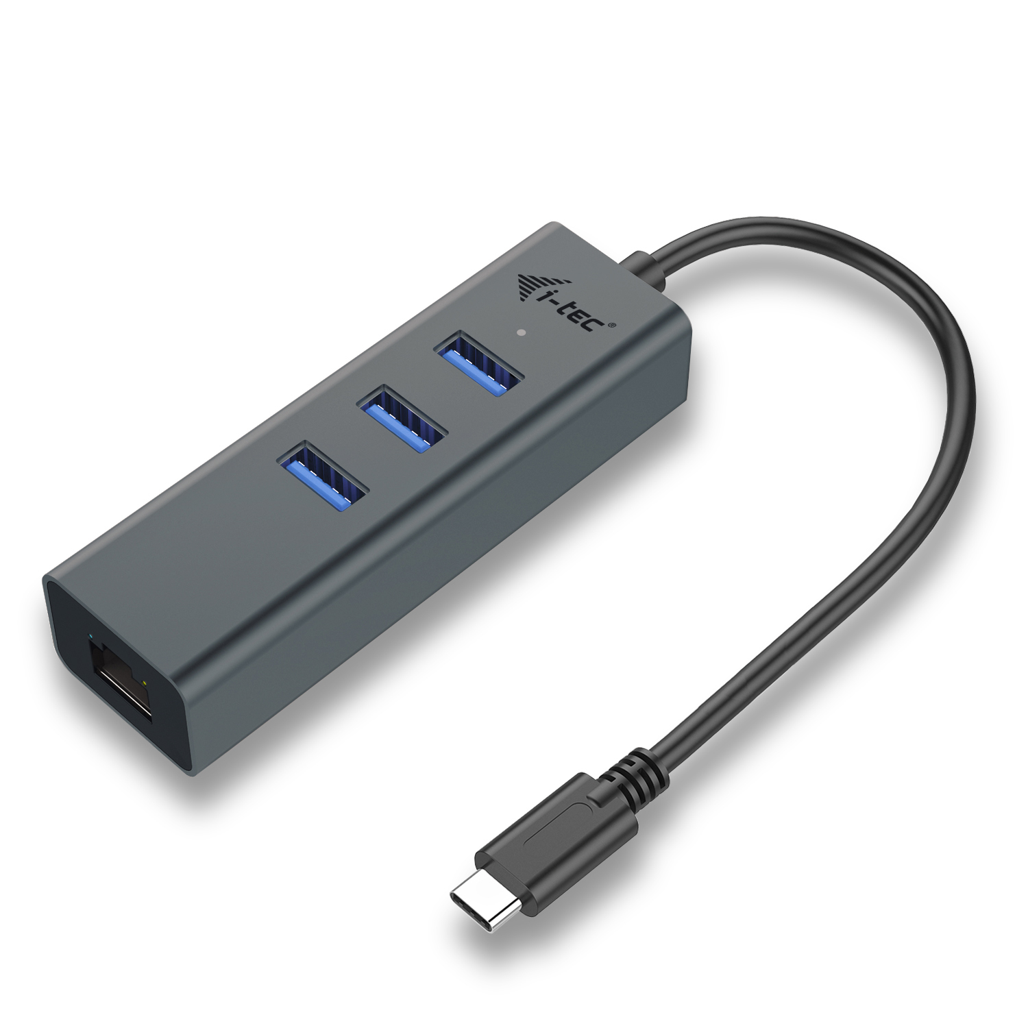 ITEC USBC Metal 3Port HUB mit Gigabit Ethernet Adapter 1x USBC auf RJ45 3x USB 30 Port LEDAnzeige kompatible mit TB 3