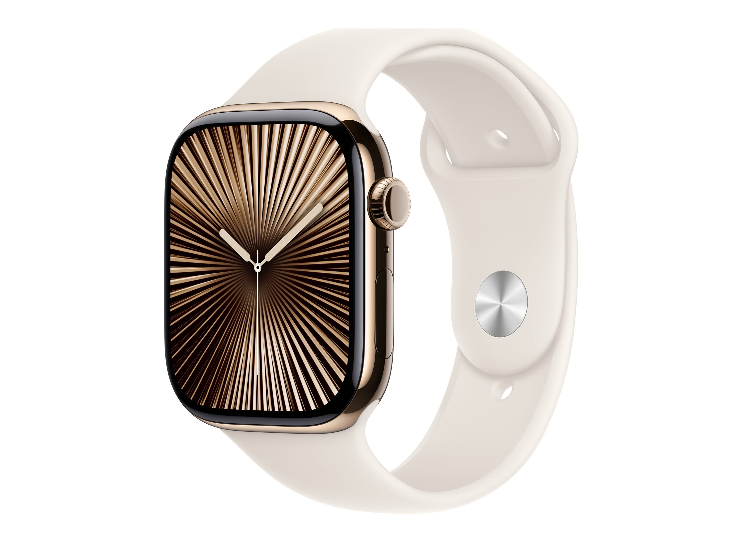 APPLE Watch Series 10 GPS + Cellular 46mm Gold Titanium Case with Starlight Sport Band - S/M APPLE Watch Series 10 GPS + Cellular 46mm Gold Titanium Case with Starlight Sport Band - S/M