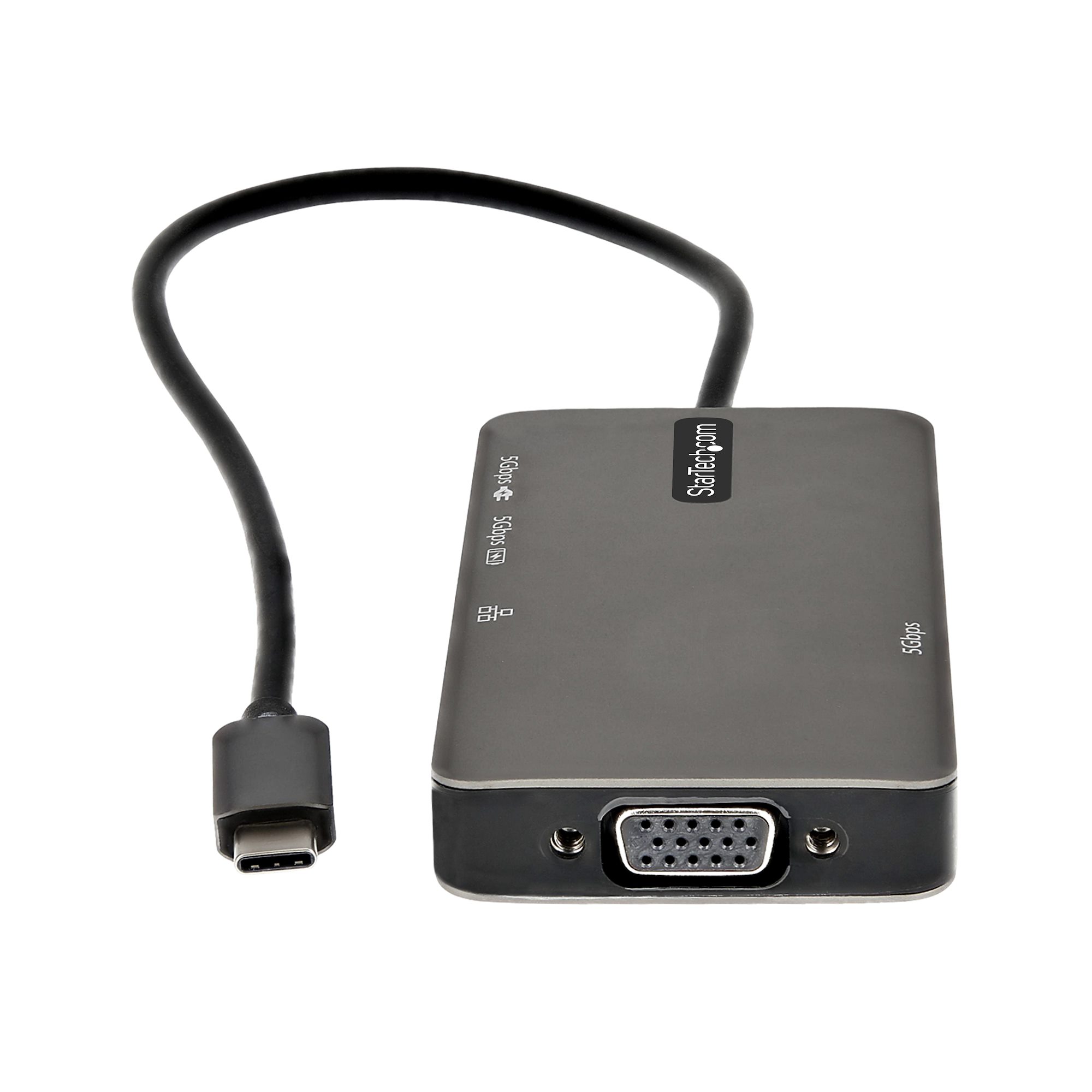 STARTECHCOM USBC Multiport Adapter USBC auf 4K HDMI oder VGA Mini Dock 100W PD Passthrough 3x USB 30 GbE 30cm Kabel
