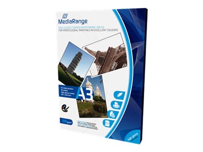 MediaRange Fotopapier MRINK109 DIN A3 hochglaenzend 200 g/qm 50 Blatt MediaRange Fotopapier MRINK109 DIN A3 hochglaenzend 200 g/qm 50 Blatt