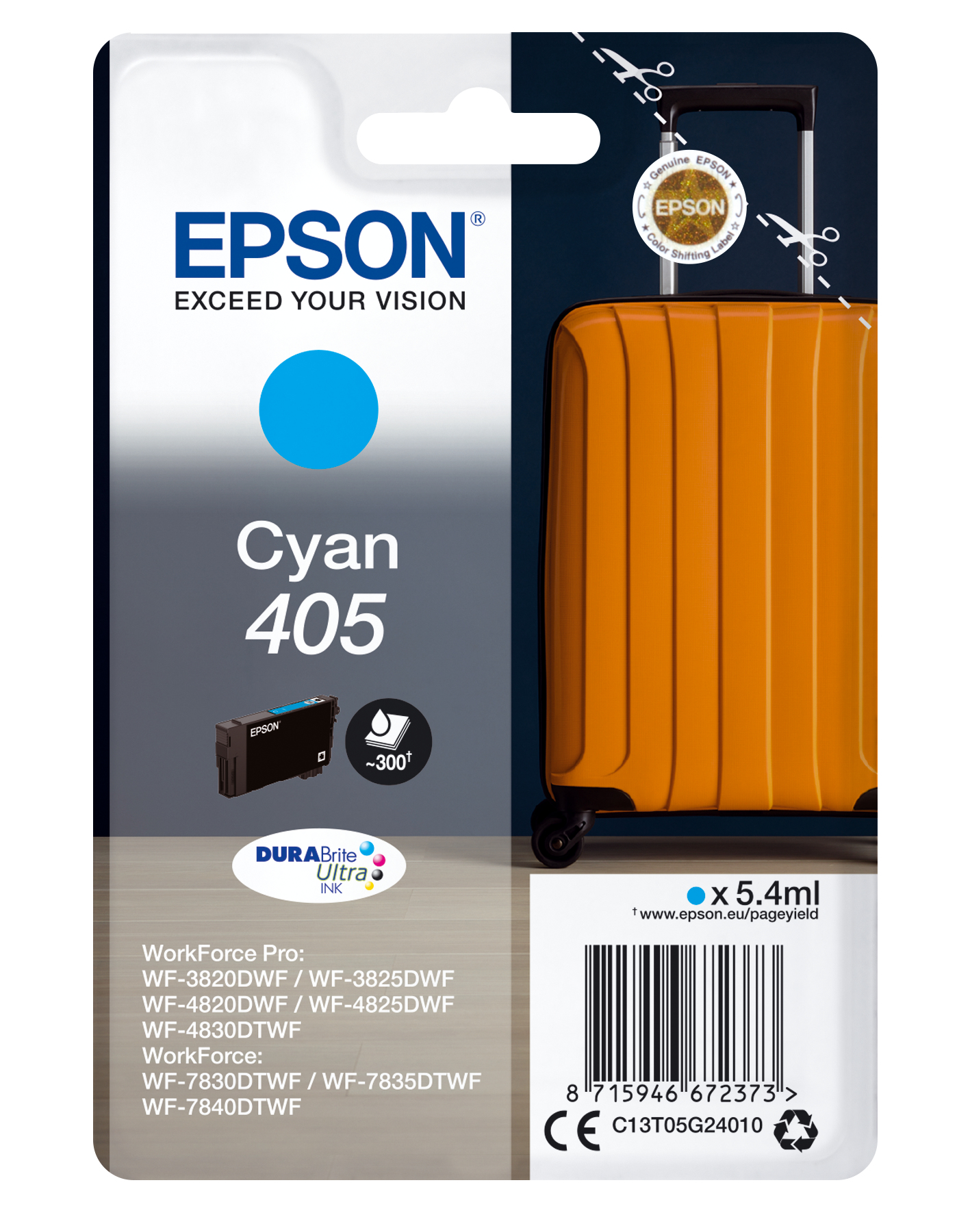 C13T05G24010 EPSON Nr405 WF Tinte cyan