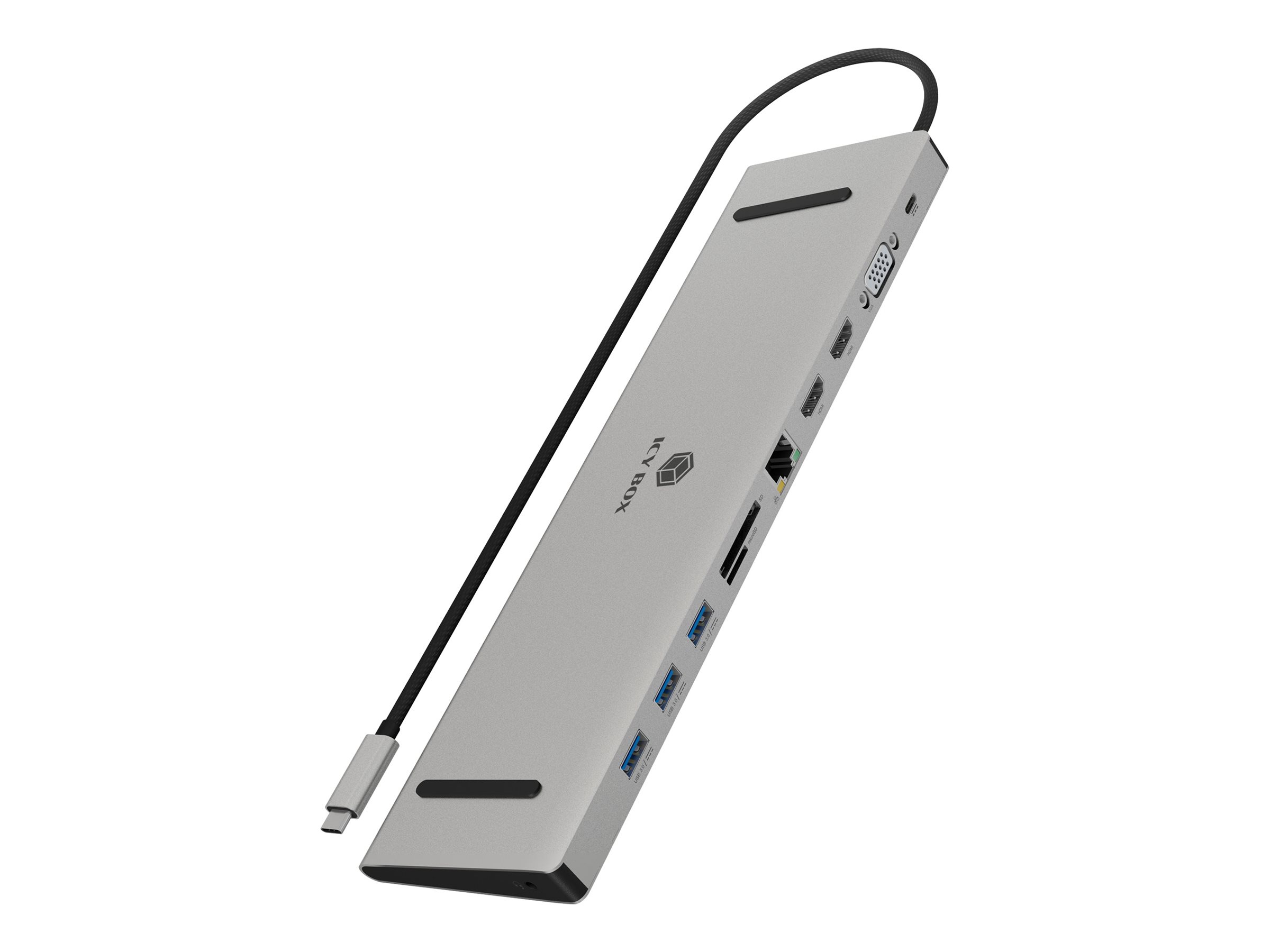 ICY BOX IB-DK2106a-CPD USB Type-C DockingStation with Triple Video Output 2x High Speed HDMI Type-A 1 x VGA ICY BOX IB-DK2106a-CPD USB Type-C DockingStation with Triple Video Output 2x High Speed HDMI Type-A 1 x VGA