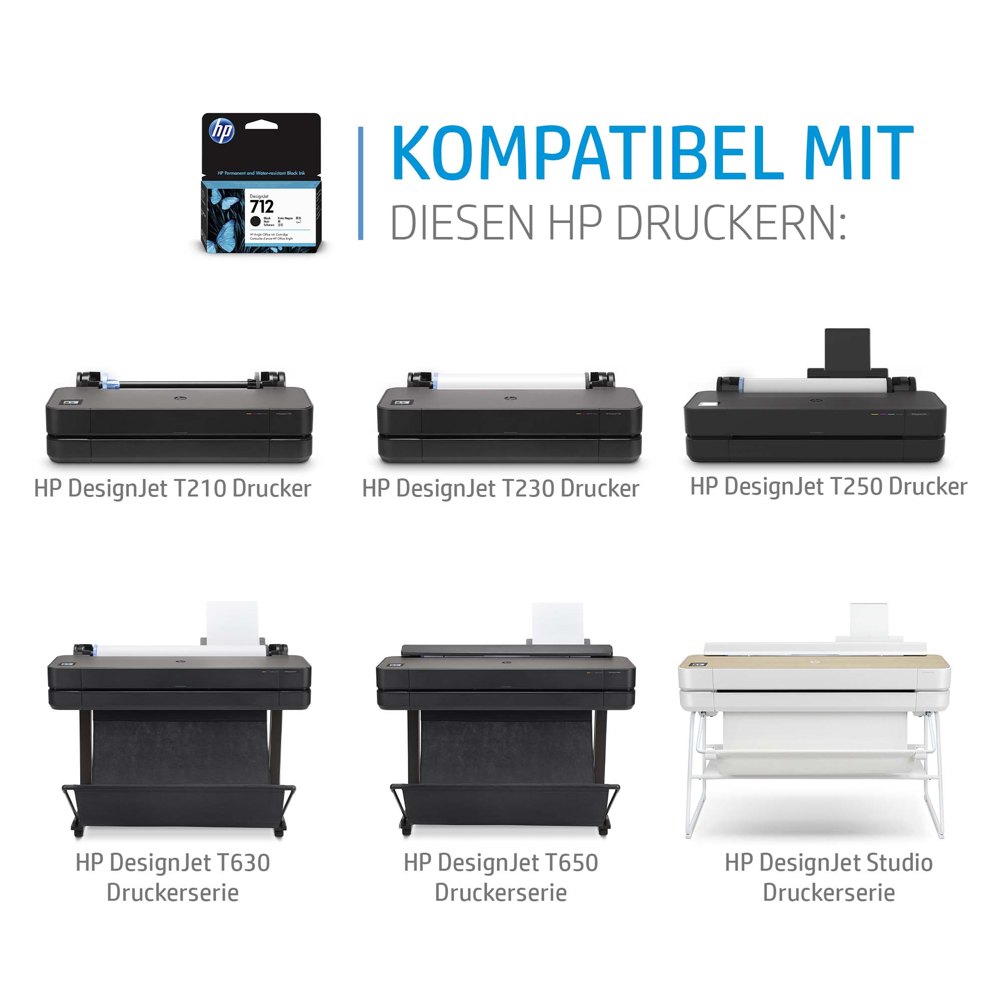 HP 712 3Pack 29ml Cyan DesignJet Ink Cartridge