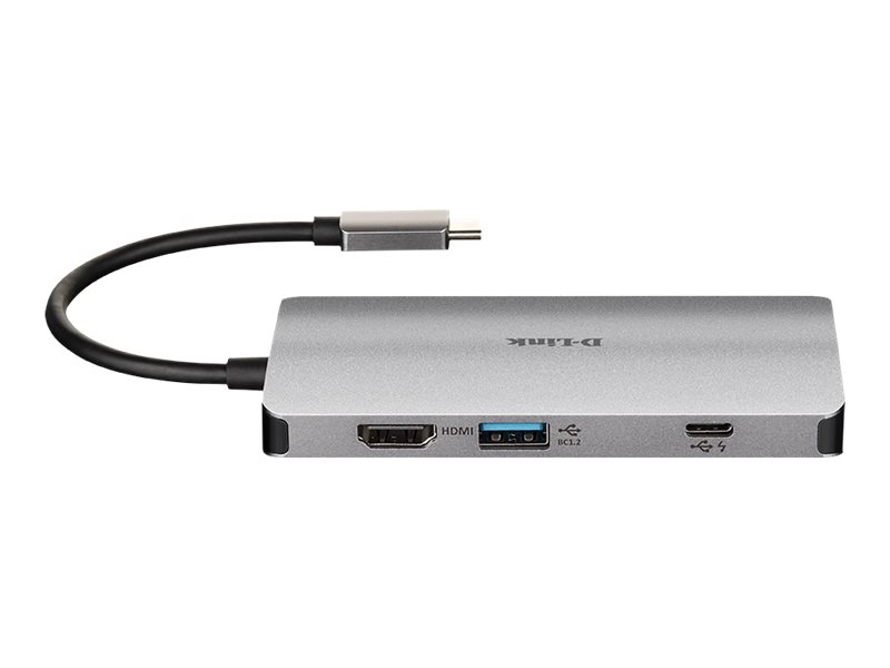 D-LINK DUB-M810 8-in-1 USB-C Hub 3x USB-A 1x HDMI 1x USB-C bis 100W 1x SD/microSD/SDHC/SDXC 1x RJ-45