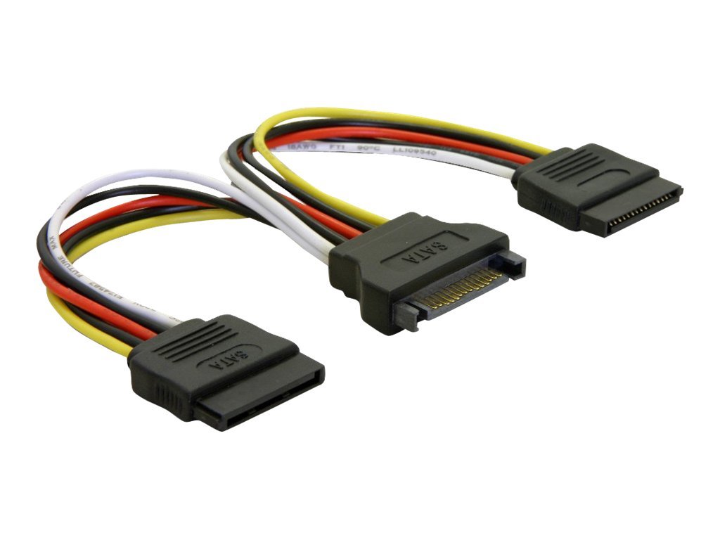Delock Kabel Power SATA 15 Pin > 2 x SATA HDD, gerade Delock Kabel Power SATA 15 Pin > 2 x SATA HDD, gerade