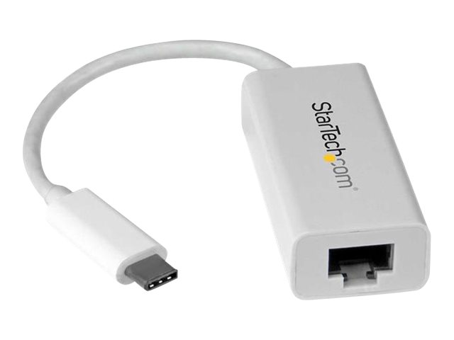 StarTech.com USB-C auf Gigabit Adapter - Thunderbolt 3 kompatibel - Weiß - Unterstützung für Macbook, Windows, Chrome OS - Netzwerkadapter - USB-C - Gigabit Ethernet