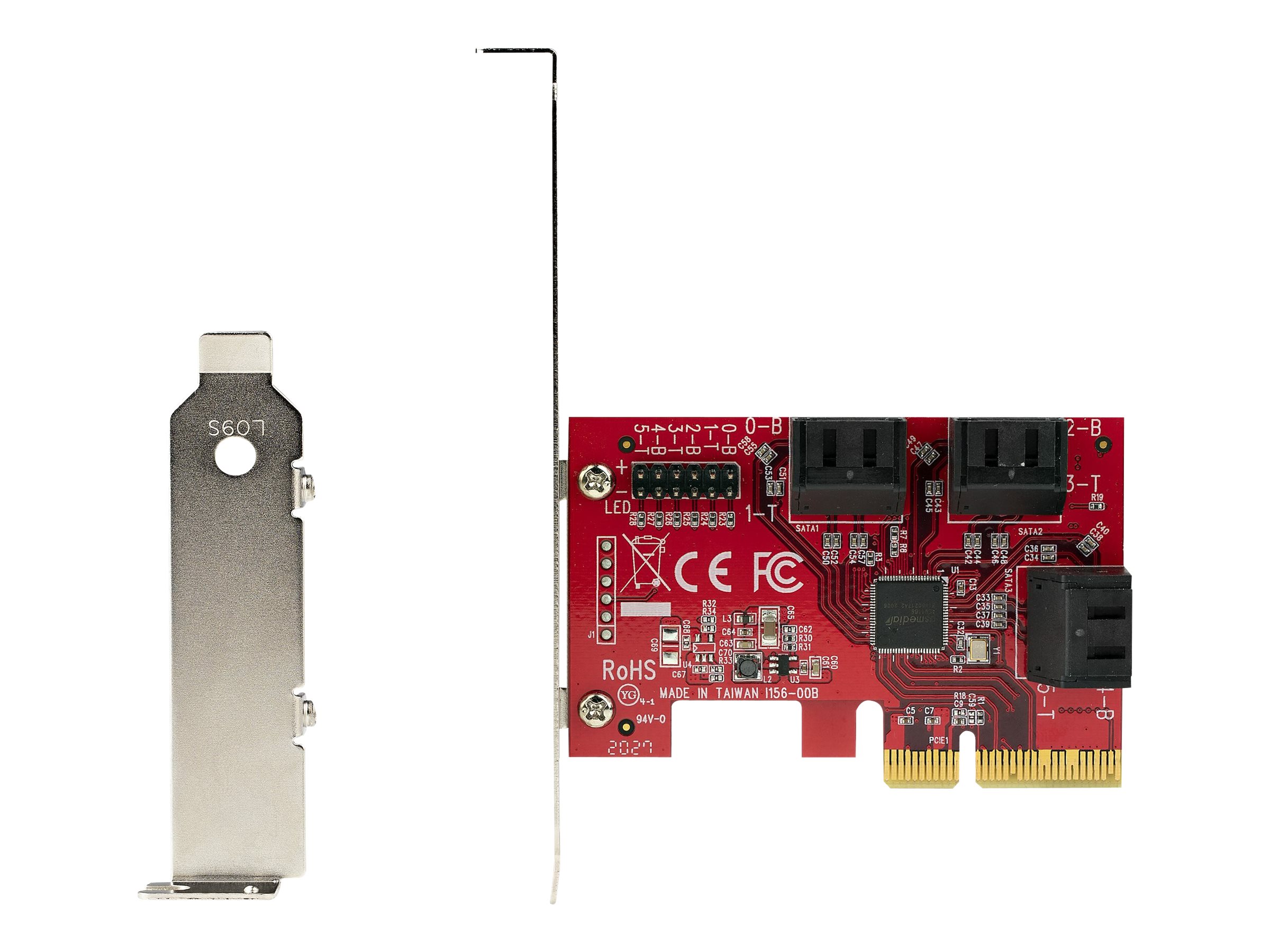 STARTECHCOM PCIe SATA Controller Karte 6 Port SATA ErweiterungskarteKontroller 6Gbits VollLowProfile Blende Festplatten