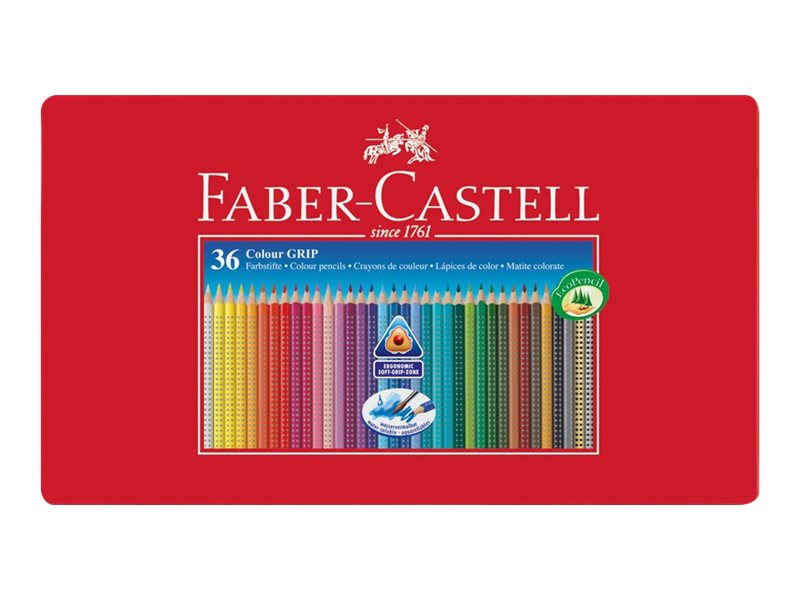 FABER-CASTELL Colour GRIP Buntstifte farbsortiert, 36 St. FABER-CASTELL Colour GRIP Buntstifte farbsortiert, 36 St.