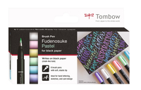 Tombow Fudenosuke Pastel Brush-Pens farbsortiert, 6 St. Tombow Fudenosuke Pastel Brush-Pens farbsortiert, 6 St.