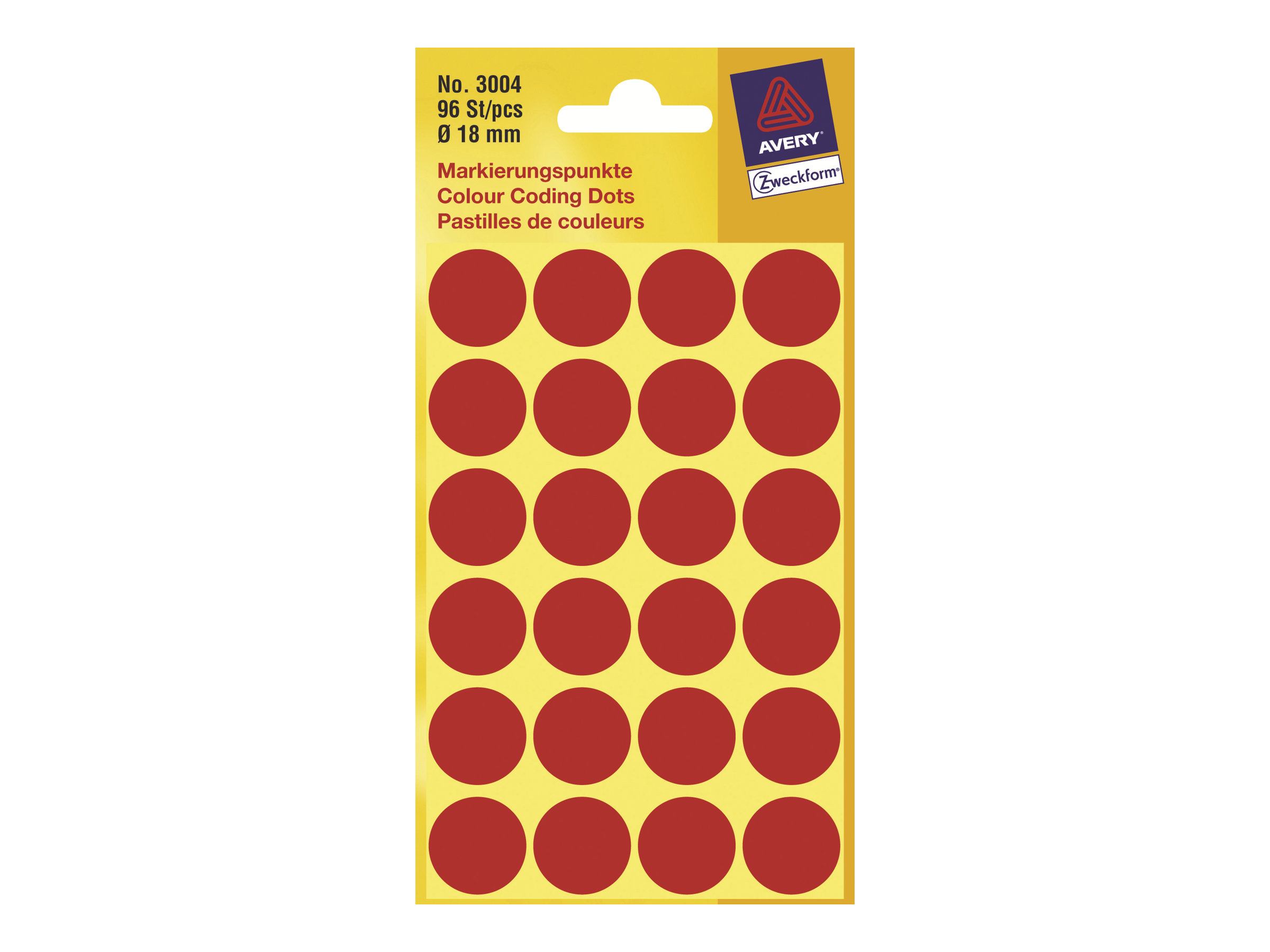 AVERY Zweckform Klebepunkte 3004 rot Ø 18,0 mm, 96 St. AVERY Zweckform Klebepunkte 3004 rot Ø 18,0 mm, 96 St.