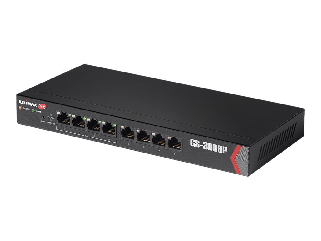 Edimax GS-3008P 8-Port Gigabit Web Managed mit 4 PoE+-Ports Edimax GS-3008P 8-Port Gigabit Web Managed mit 4 PoE+-Ports