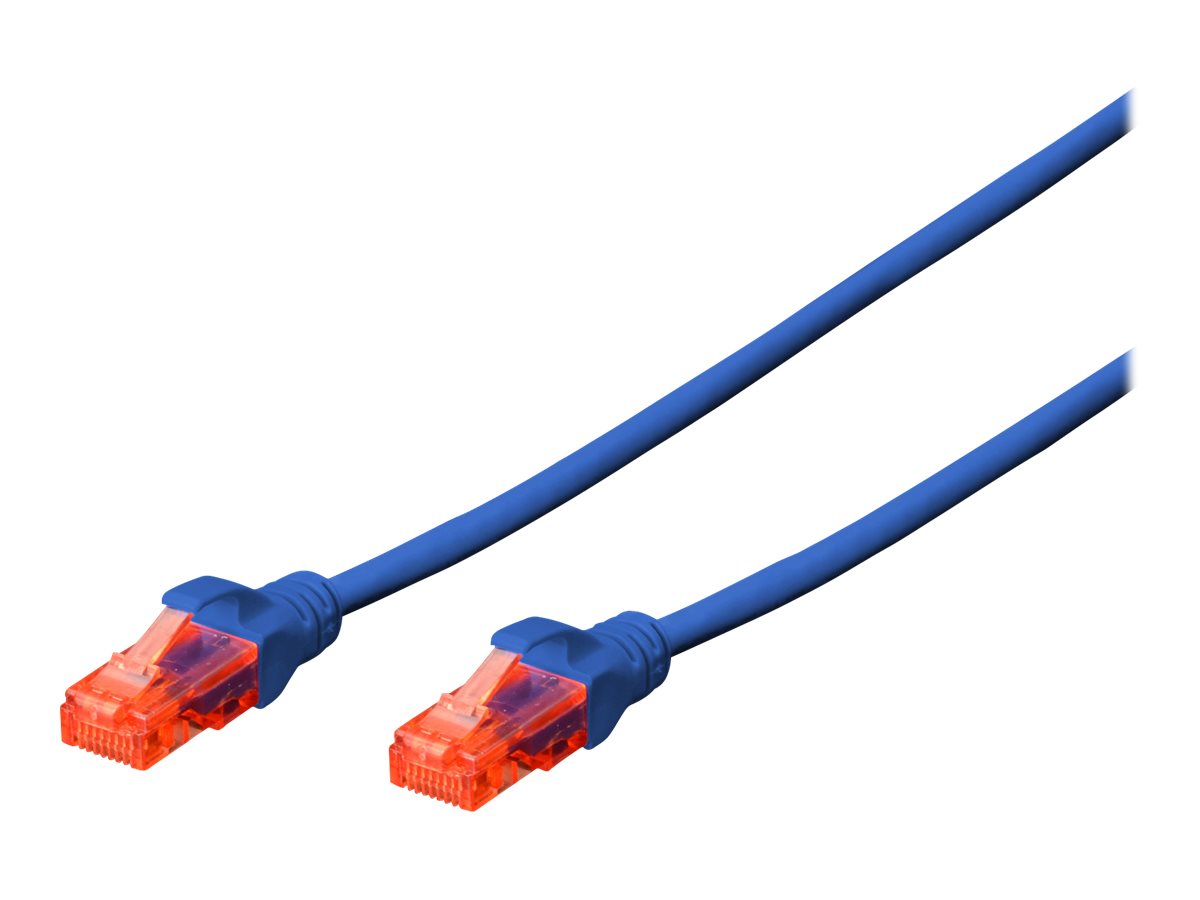 DIGITUS CAT 6, U-UTP Patchk. PVC AWG 26/7, 0,5 m, BLAU