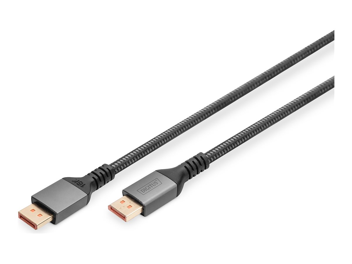 DIGITUS PREMIUM DisplayPort 2.1 connection cable M/M 1m 16K UHD 80G Aluminum Housing