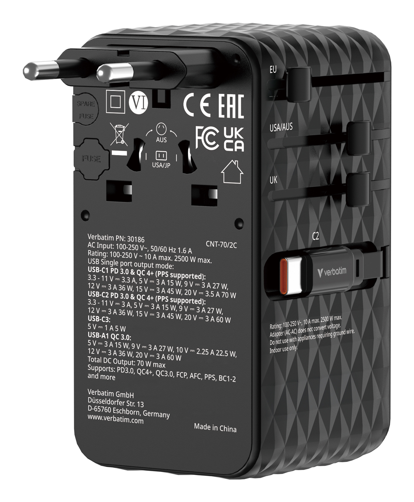 30186 VERBATIM Charge n Travel 70W C2