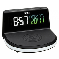 TFA digitaler Wecker 60202801 CHARGE IT WIRELESS schwarz Kunststoff 136,0 x 126,0 mm