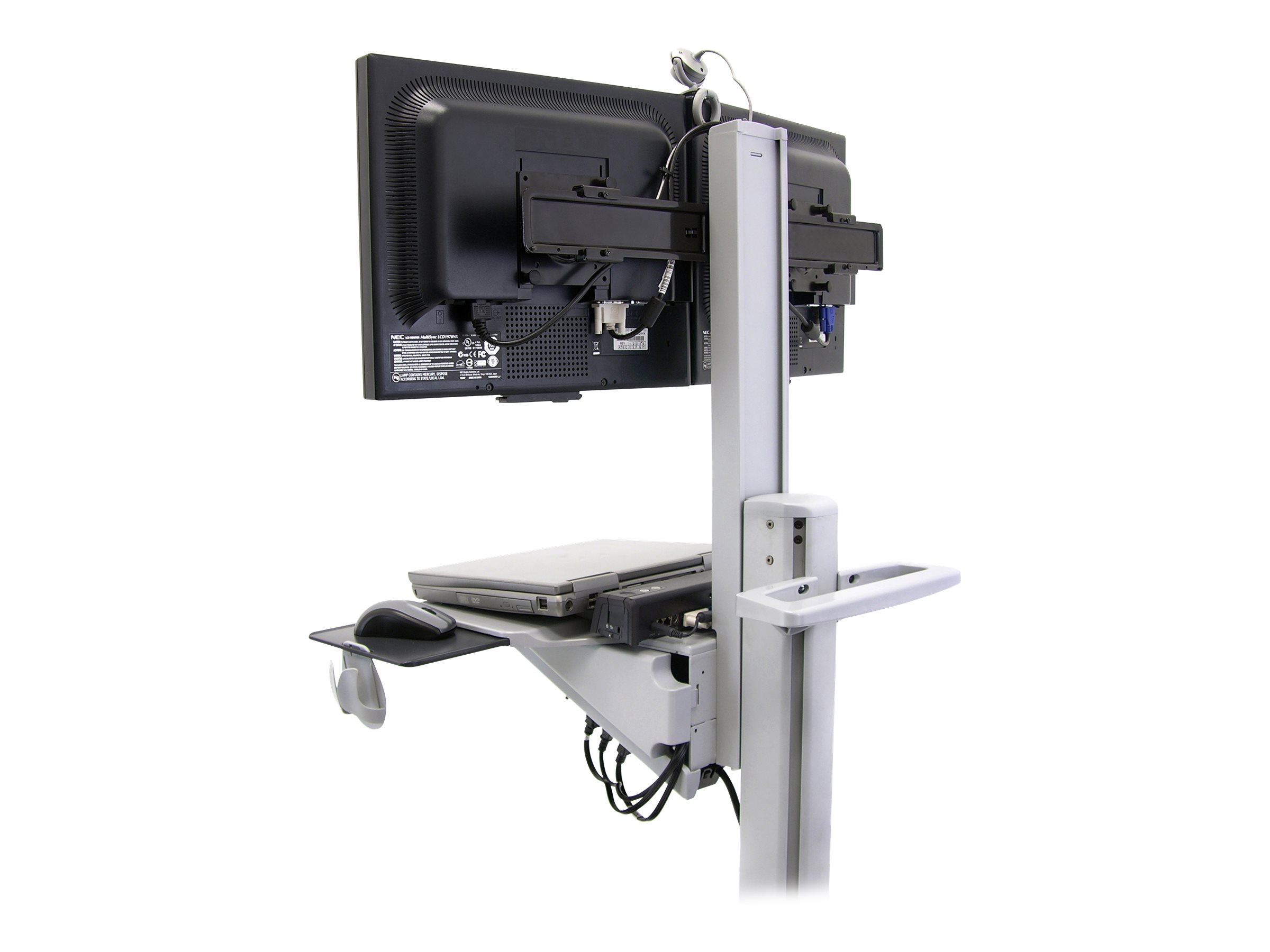 ERGOTRON Neo-Flex Dual Wide View WorkSpace hoehenverstellbarer Computerwagen bis 55,9cm 22Zoll 5,5-22kg. hoehenverstellbar bis 51cm