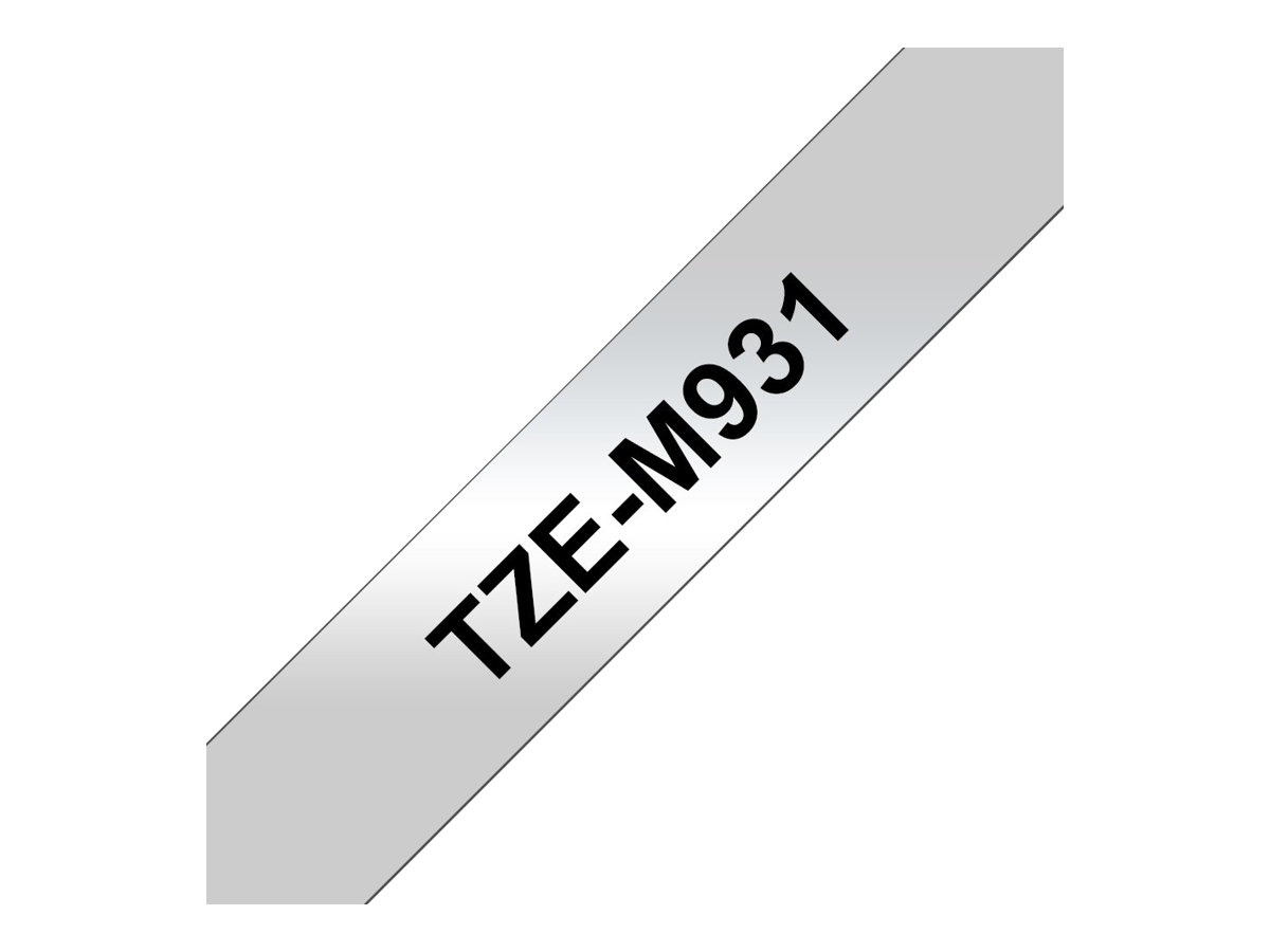 TZEM931 BROTHER 12mm MATT SILBER-SCHWARZ