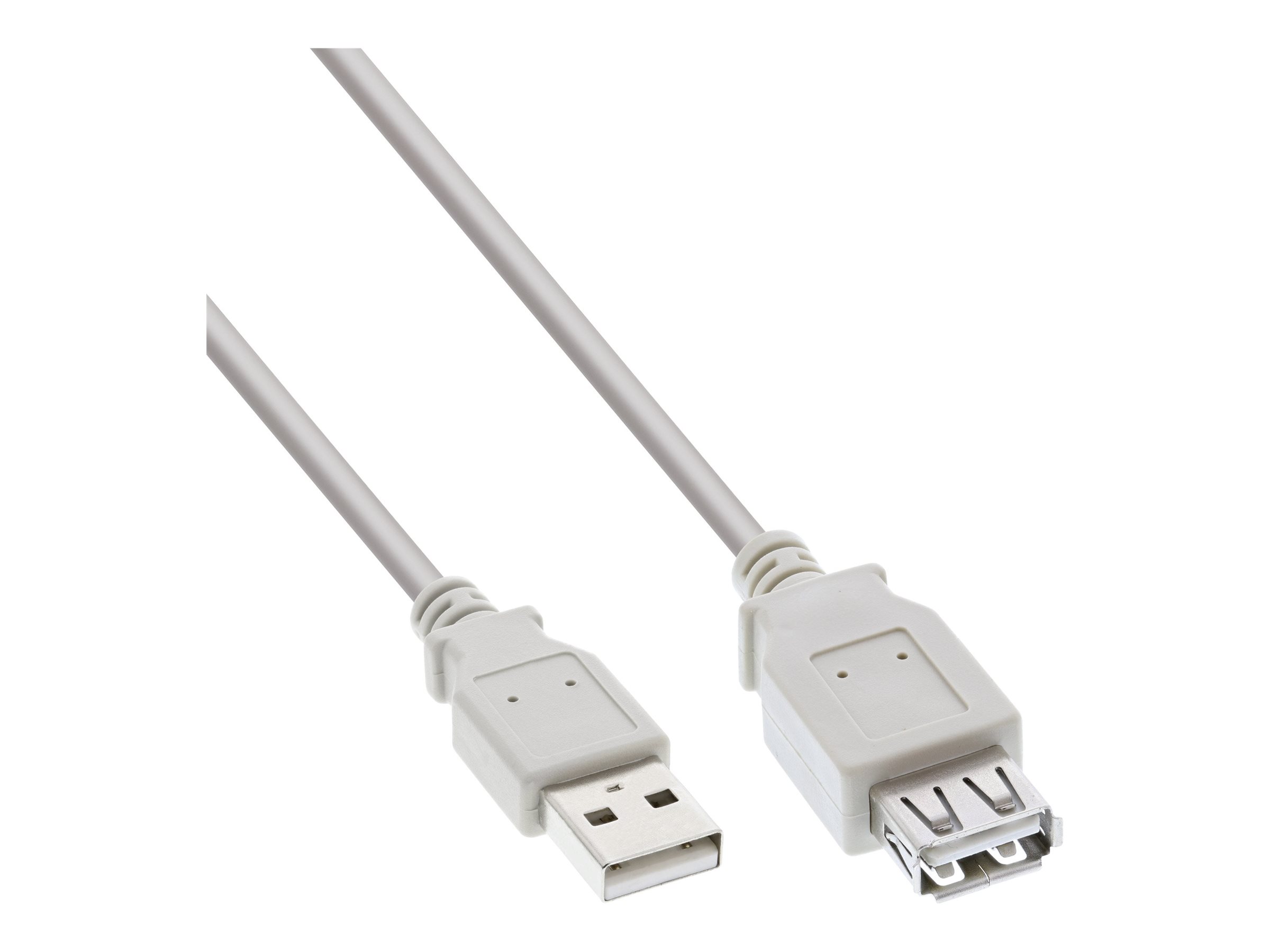 INLINE USB 2.0 Verlaengerung Stecker/Buchse Typ A beige/grau 5m