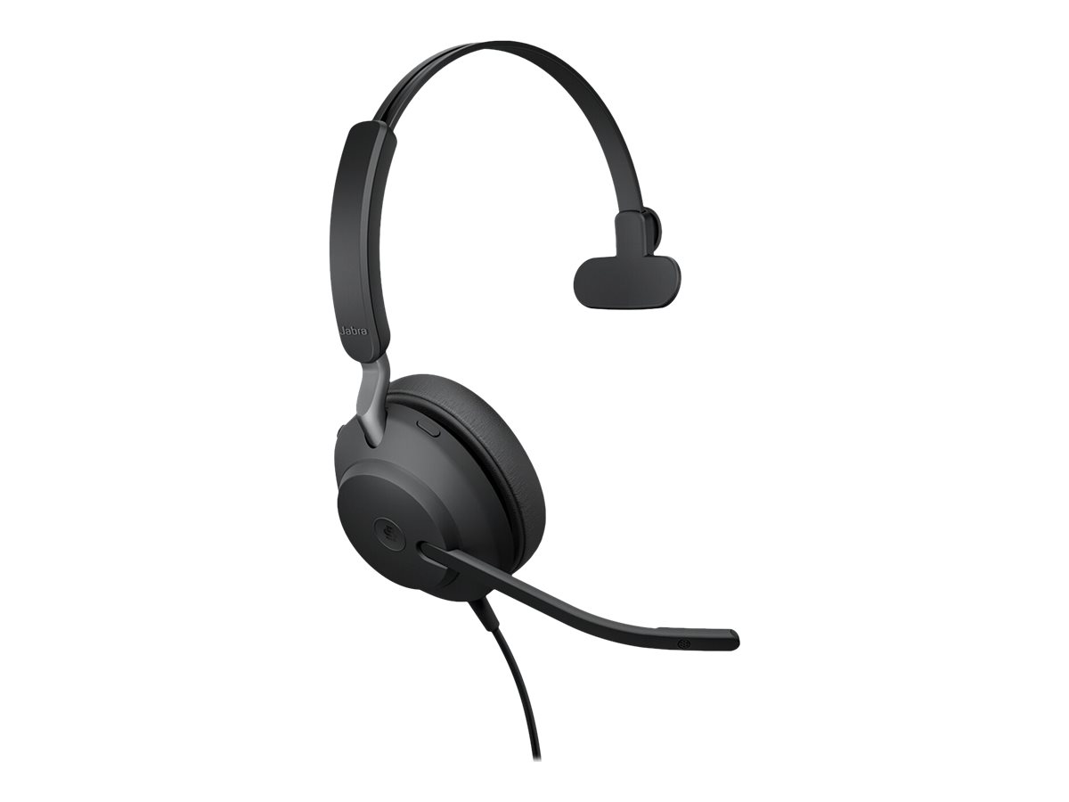 JABRA Evolve2 40 SE MS Mono Headset on-ear wired USB-C noise isolating Certified for Microsoft Teams