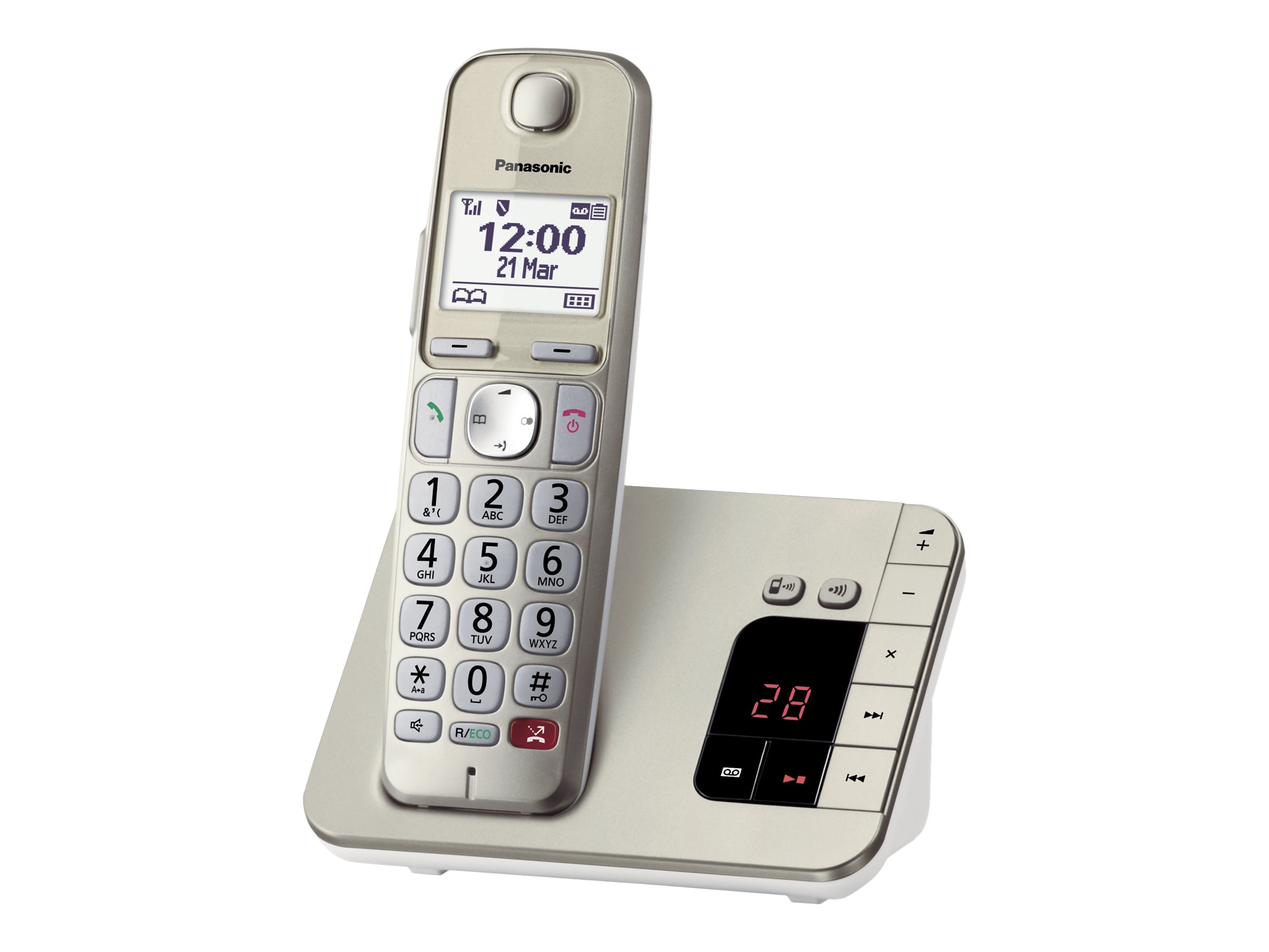 Panasonic KX-TGE260GN Schnurloses Telefon mit Anrufbeantworter champagner