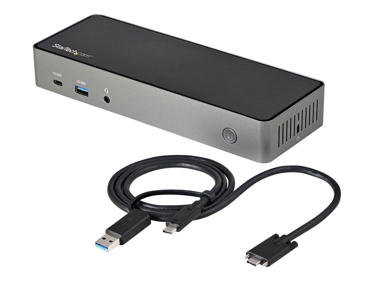 STARTECH.COM USB-C & USB-A Dock - Hybrid Triple Monitor Laptop Docking Station DisplayPort & HDMI 4K 60Hz/85W PD