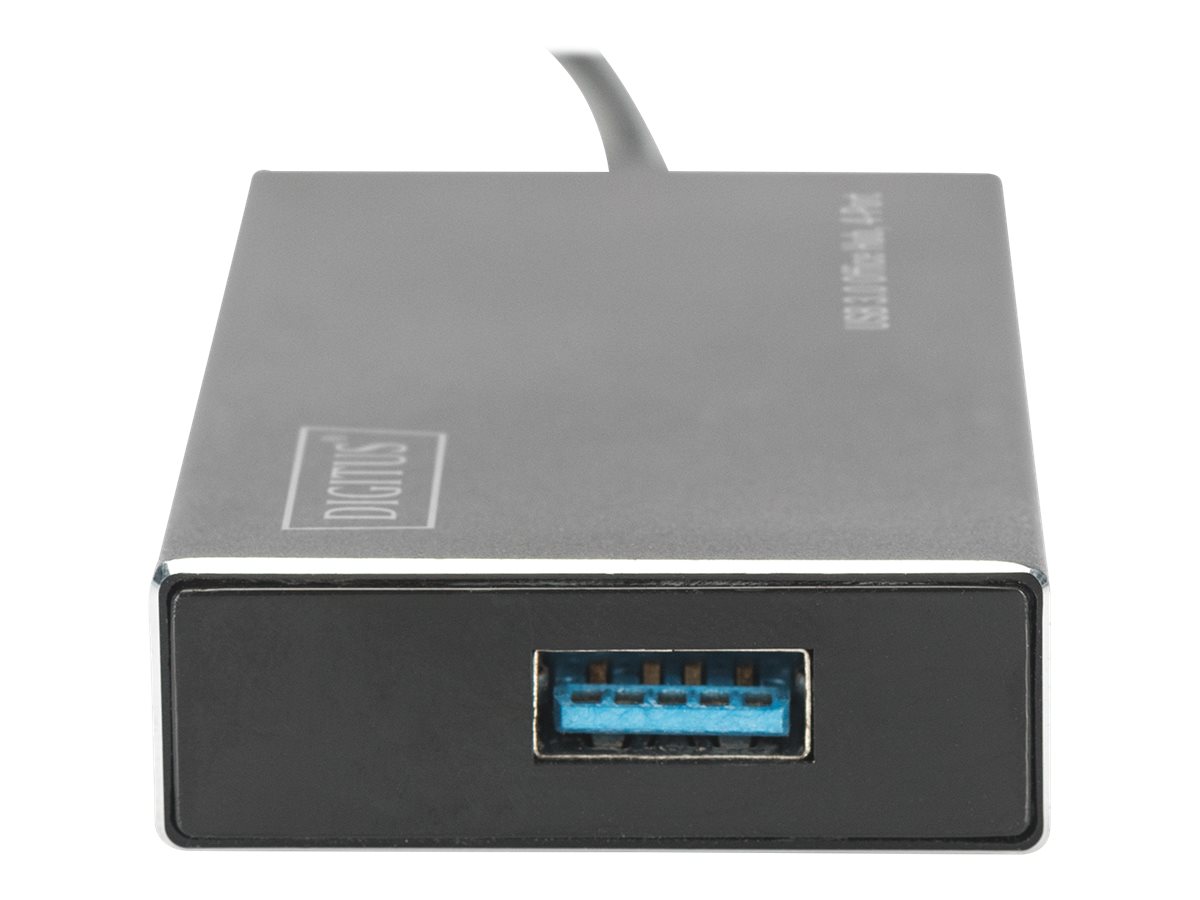 DIGITUS USB 3.0 Hub 4-port Incl. 5V/2A power supply Aluminium Gehause