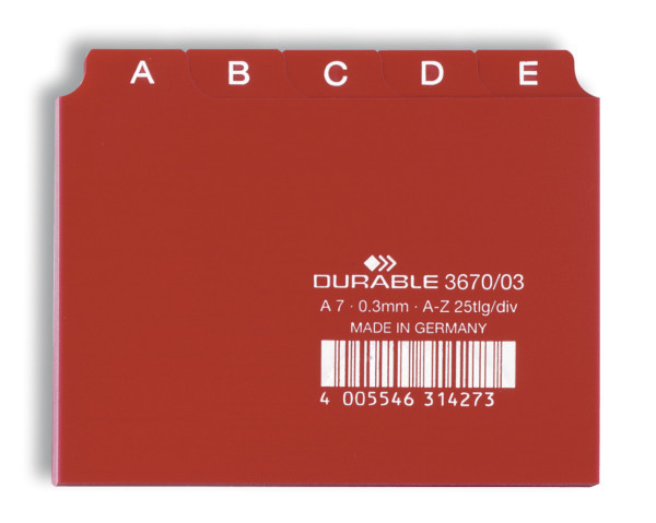 DURABLE Karteikartenregister A-Z rot