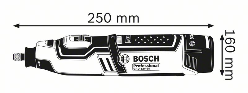 BOSCH Professional GRO 12V35 AkkuRotationsschneider 12,0 V, mit 2 Akkus