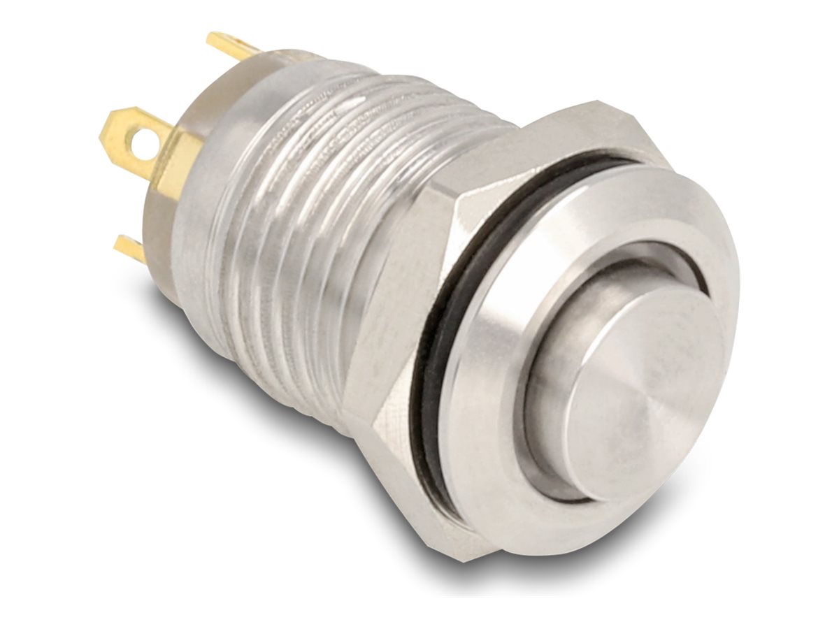 Drucktaster zum Einbau 12 mm 4 x Loetanschluss LED blau