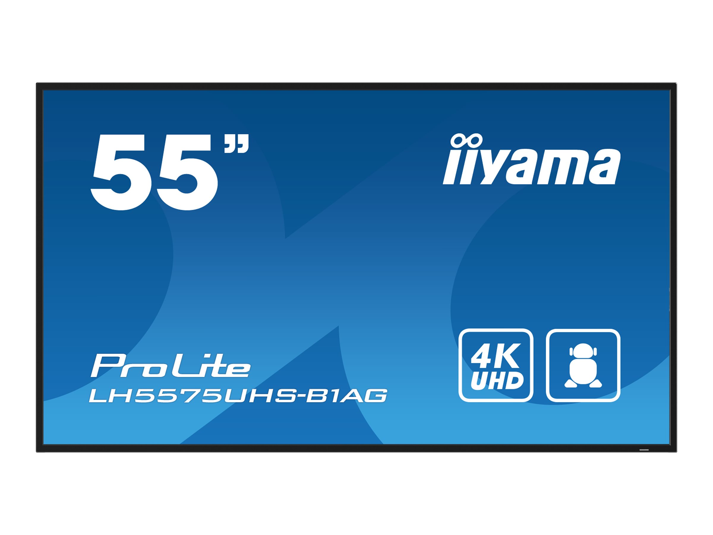 IIYAMA LH5575UHS-B1AG 1397cm 55Zoll 3840x2160 UHD IPS panel Haze 25perc 500cd/m Landscape and Portrait Signal FailOver Speakers