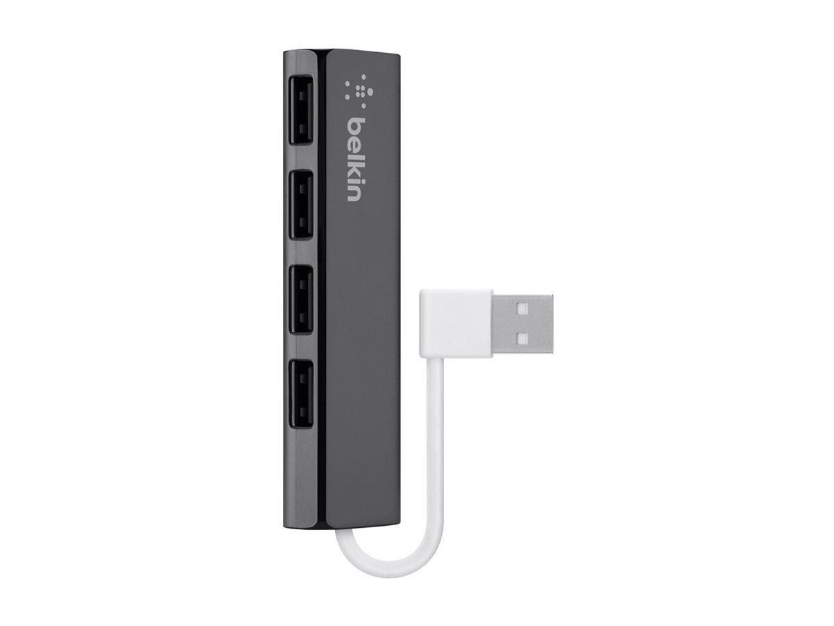 Belkin USB 2.0 HUB, 1:4, SLIM, Passiv, Schwarz