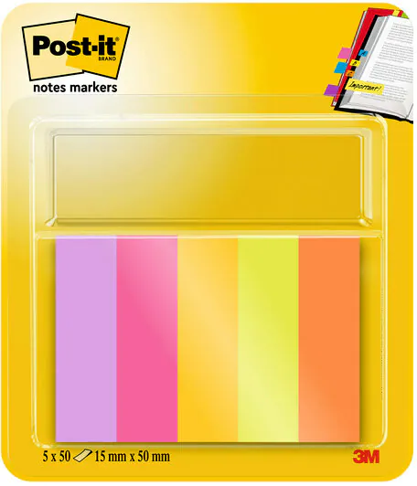 Postit Page Marker Energetic Haftmarker farbsortiert 5x 50 Streifen
