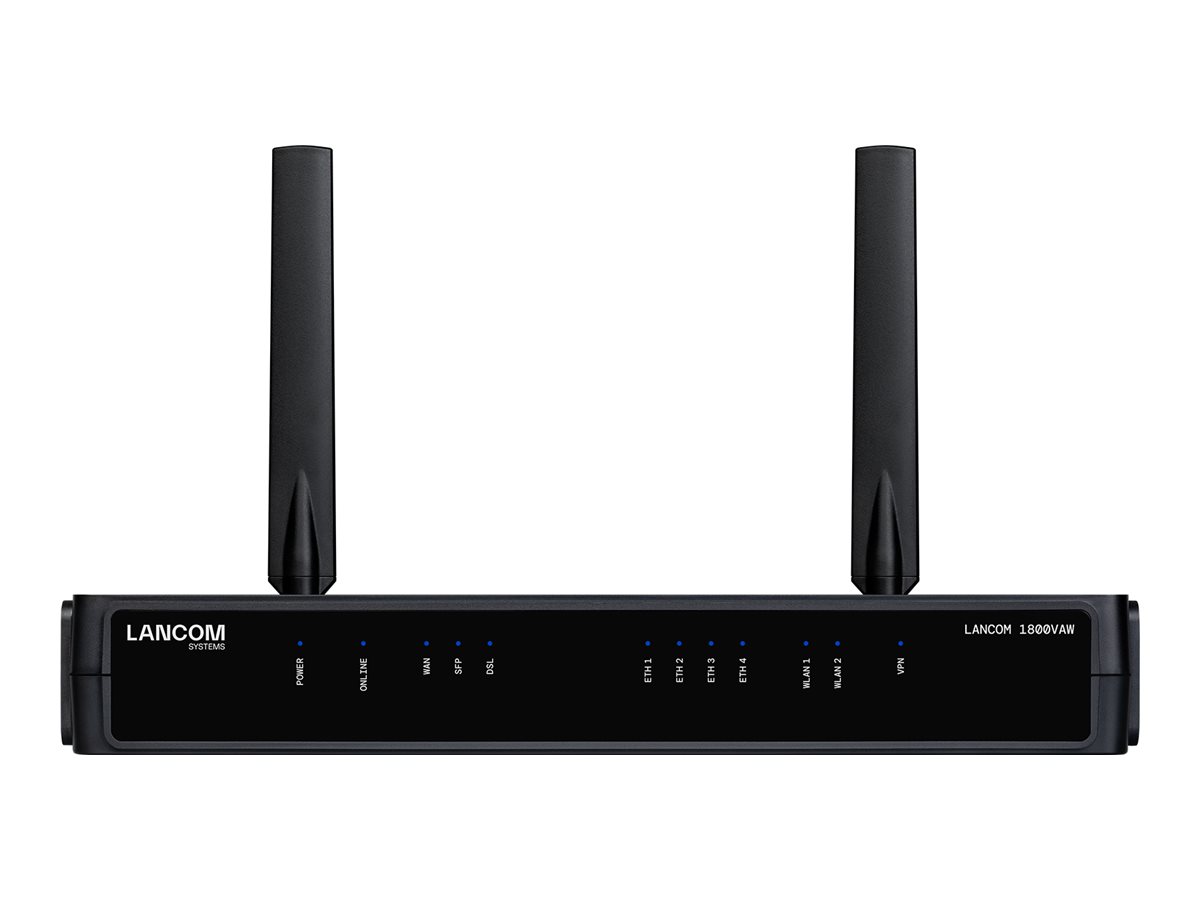 LANCOM 1800VAW EU SD-WAN gateway with VDSL2/ADSL2+ modem Annex A/B/J/M 1x SFP/TP 1x WAN Ethernet LANCOM 1800VAW EU SD-WAN gateway with VDSL2/ADSL2+ modem Annex A/B/J/M 1x SFP/TP 1x WAN Ethernet