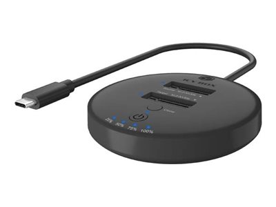 ICY BOX IB1612MCLCU31 Klon und DockingStation fuer 2x M2 NVMe SSD integriertees 25 cm USBC Kabel LEDAnzeige