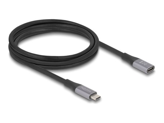 Delock USB 40 Gbps Verlaengerungskabel USB Type-C Stecker zu Buchse P 2 m grau Delock USB 40 Gbps Verlaengerungskabel USB Type-C Stecker zu Buchse P 2 m grau