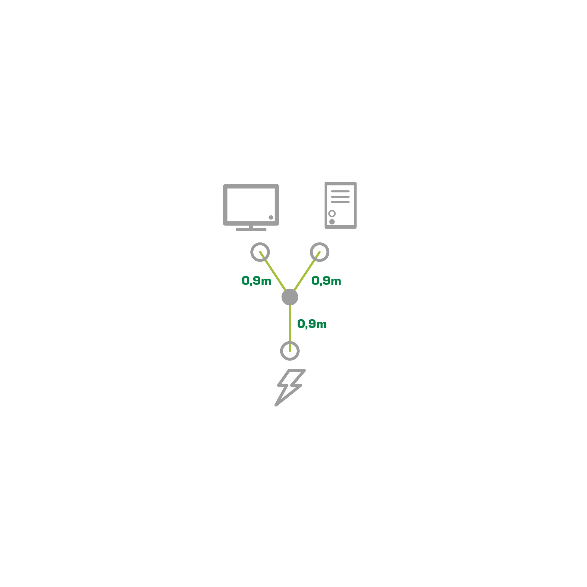 INLINE Netz-Y-Kabel 1x Schukostecker auf 2x Kaltgeraetestecker 1,8m