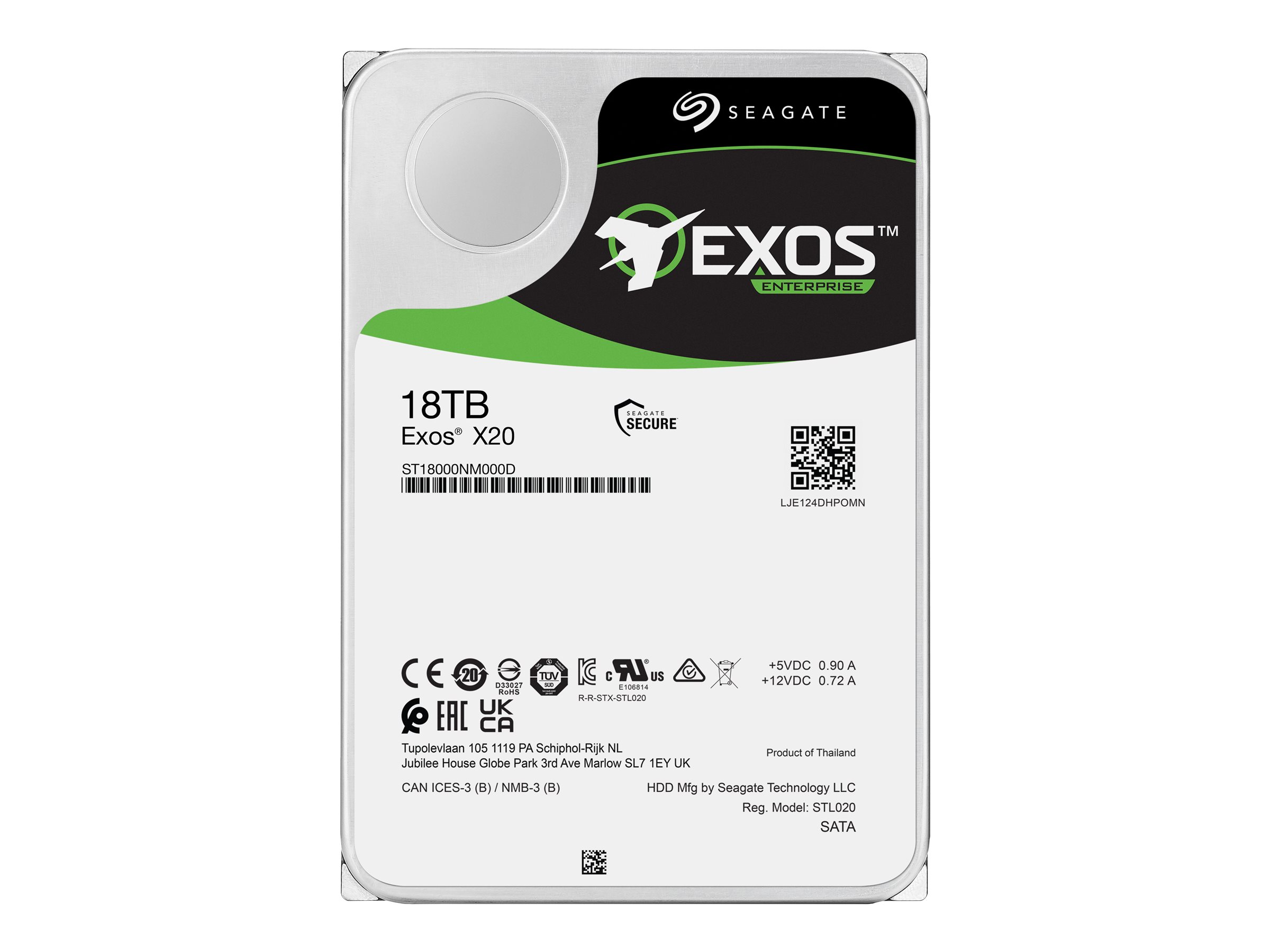 SEAGATE Exos X20 18TB HDD SAS 12Gb/s 7200RPM 256MB cache 8,90cm 3,5Zoll 24x7 512e/4KN Standard SEAGATE Exos X20 18TB HDD SAS 12Gb/s 7200RPM 256MB cache 8,90cm 3,5Zoll 24x7 512e/4KN Standard
