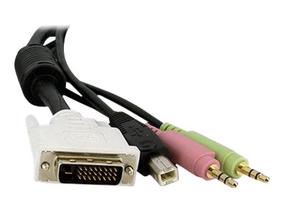 STARTECH.COM 4,5 m 4-in-1 USB Dual Link DVI-D KVM-Switchkabel mit Audio und Mikrofon