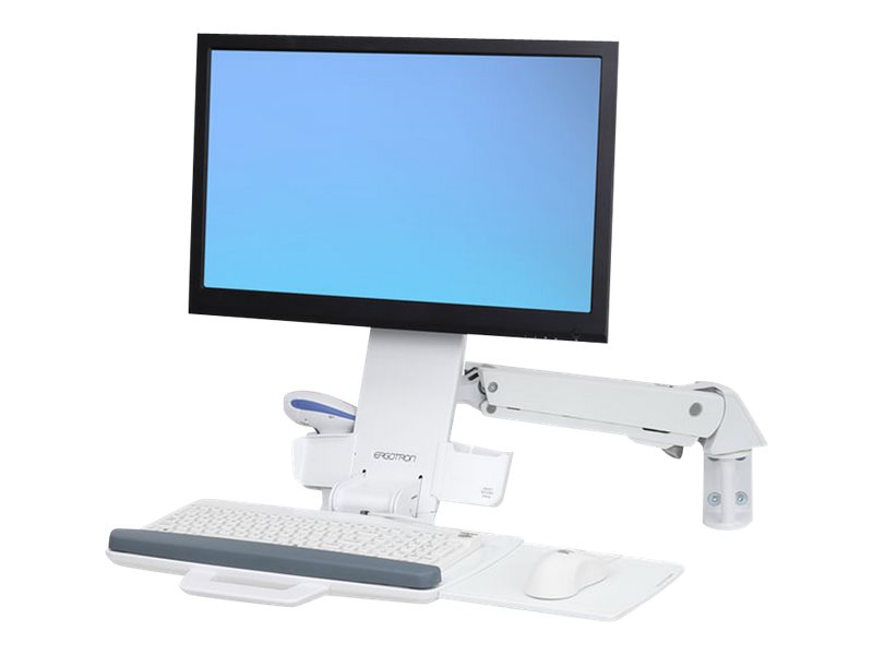 ERGOTRON StyleView Sit-Stand Combo Arm weiss fuer LCD bis 61cm 24 Zoll und Tastatur max 13,2kg VESA 75x75 100x100mm