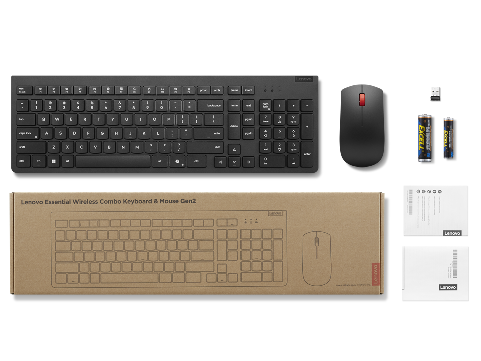 LENOVO Essential Wireless Combo Keyboard Mouse Gen2 BlackGerman