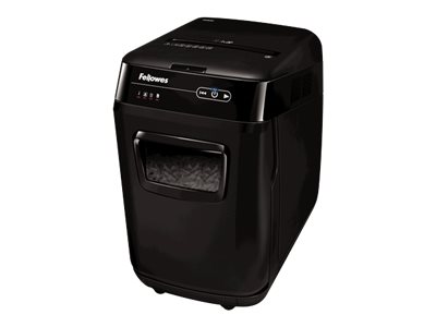 Fellowes AutoMax 200C Aktenvernichter mit Partikelschnitt P-4, 4 x 38 mm, bis 200 Blatt, schwarz