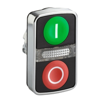 Schneider Electric Leucht-Doppeldrucktaster grün flach/rot flach Ø22 Schneider Electric Leucht-Doppeldrucktaster grün flach/rot flach Ø22