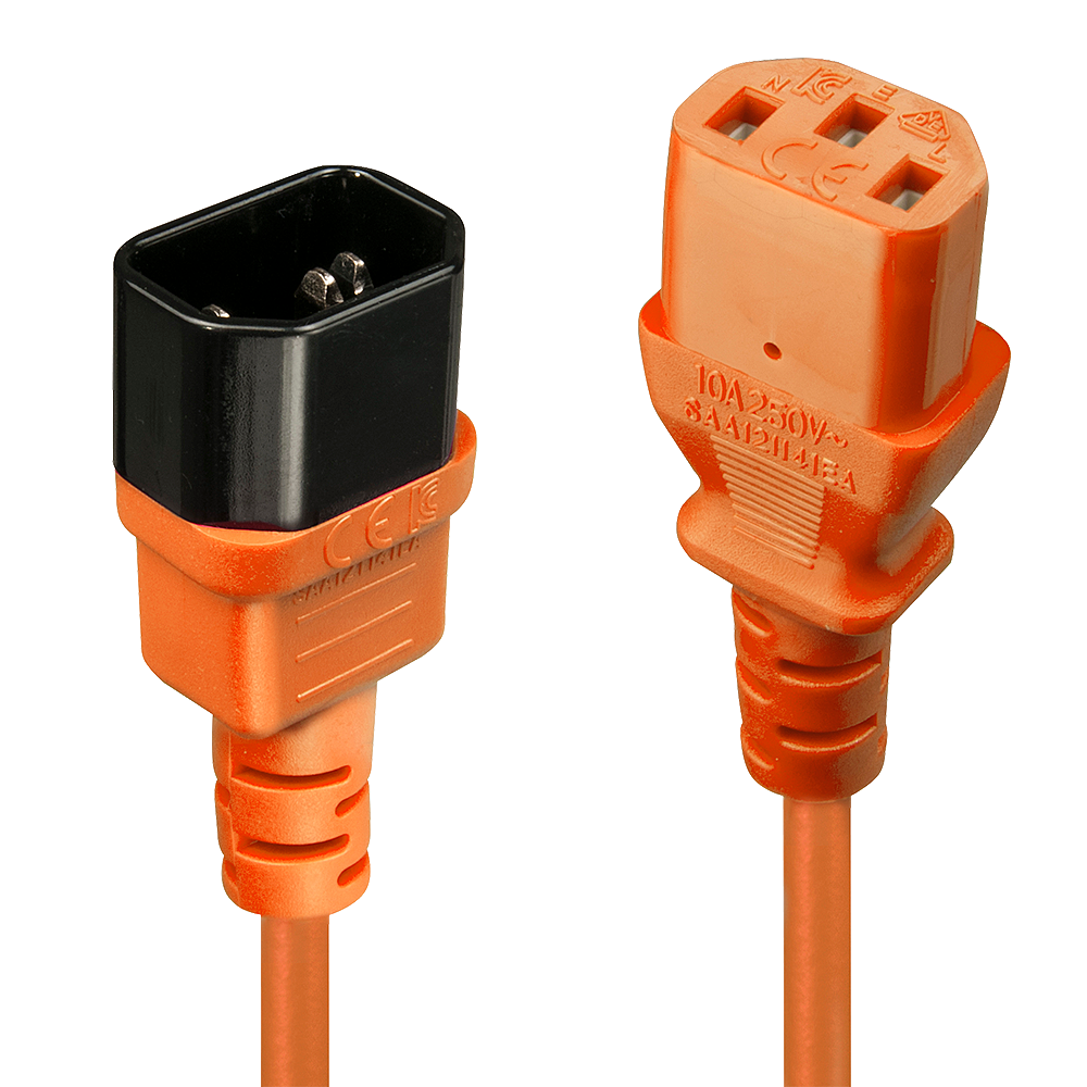 LINDY 2m IEC Verlaengerung orange