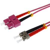 helos LWL Patchkabel SC/ST Duplex 50/125µm OM4 erikaviolett 3,0m