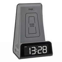 TFA 60.2033.10 ICONcharge Digitaler Wecker Anthrazit 12/24 h LED