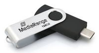 MEDIARANGE SWIVEL USB STICK 128GB
