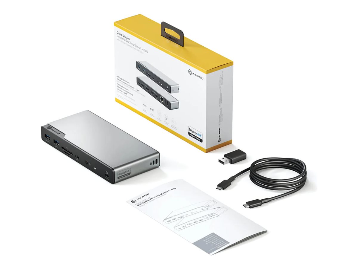 Alogic 14in1 USBC PD DV4 Quad Display Docking Station Space Gr